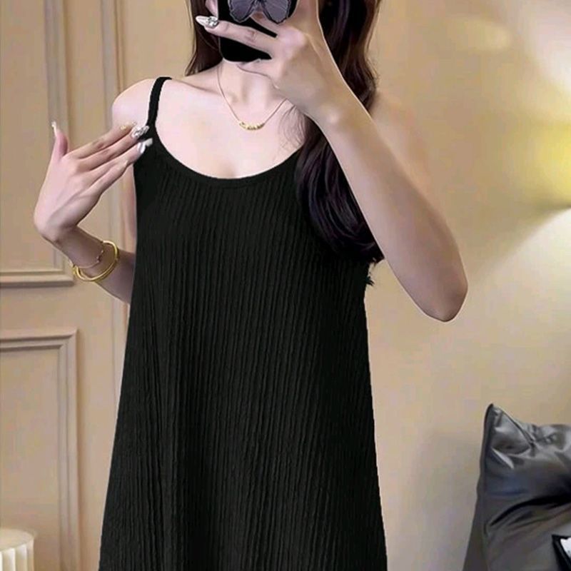 Black Camisole Summer Long Dress Fashion