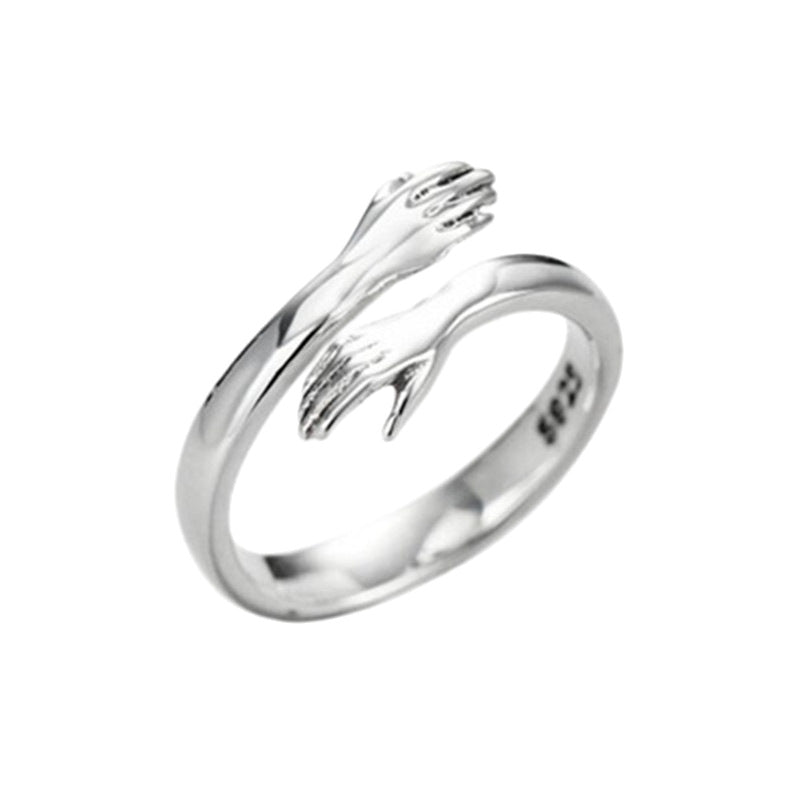 Retro Fashion Stainless Steel Love Embrace Smooth Ring