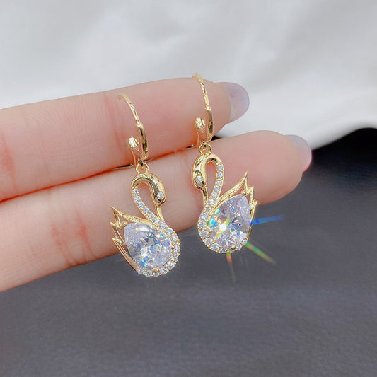 Little Swan Ultra Sparkling Water Diamond Earrings