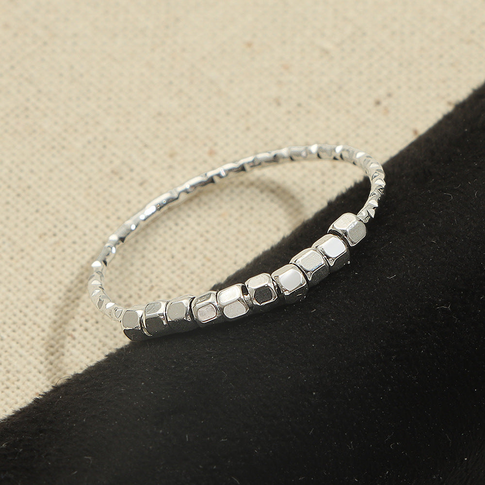 Titanium Steel Ring With A Delicate Small Square Designstylish Versatile And Wont Fade