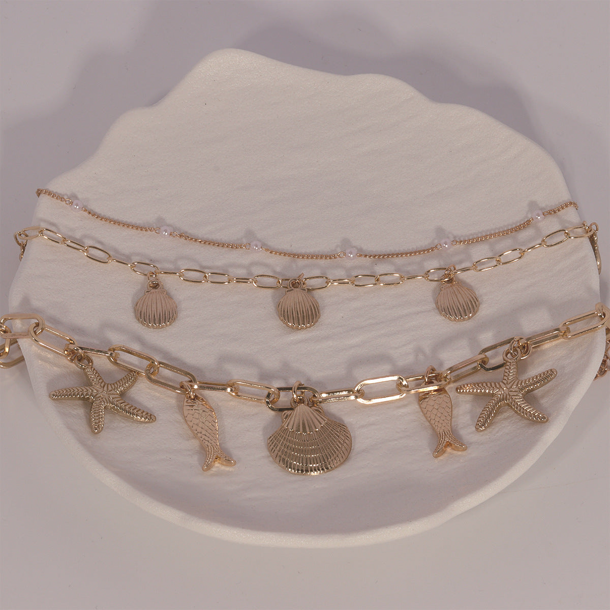 Starfish Shell Pendant Anklet For Women