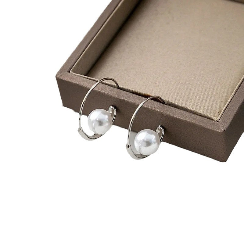 Pearl Hoop Women's Vintage Earrings